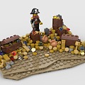 LEGO toy blocks island treasure treasure 3d model