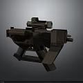 Futuristic Sci Fi Weapon Gun Design With Scope And Metallic Finish 3d model