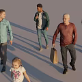 Large Group of People Walking Standing and Moving in Open Area Casually