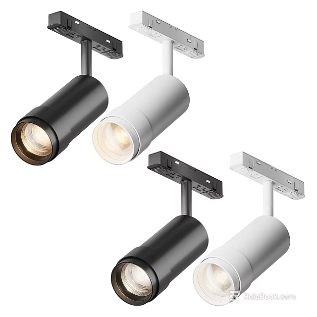 Modern Black And White Downlights And Spotlights With Sleek Home Ceiling Design 3d model 