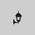 Outdoor Black Wall Light With Frosted Glass Shade And Classic Design