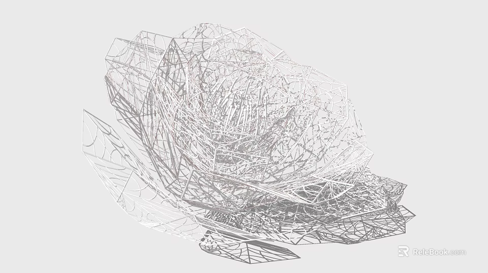 Abstract Wire Mesh Sculpture with Intricate Layered Design and Geometric Patterns 3d model 