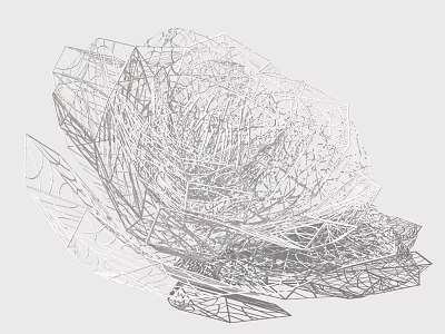 Abstract Wire Mesh Sculpture with Intricate Layered Design and Geometric Patterns 3d model