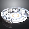 Futuristic Circular Sci Fi Structure With Multi Layered Design And Orange Central Ring