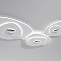 Modern Oval Ceiling Lights With Stylish Design White Frame And LED Glow 3d model
