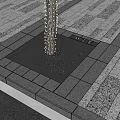 Outdoor Tree Pit Design With Tree Trunk and Surrounding Paving Slabs
