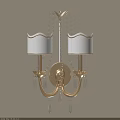 Elegant Golden Wall Sconce With White Lampshade And Crystal Accents