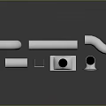 Various Metal Pipes Including Bending And Straight Tubes On Reflective Surface