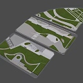 Park Landscape Design With Curved Paths Lush Green Lawns And Open Spaces Layout