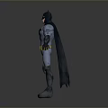 Classic Batman Game Movie Character 3D Model With Black Cape Yellow Belt And Blue Bodysuit