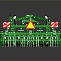 Green Agricultural Disc Harrow Machinery With Frame Blades And Warning Signs