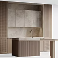 Modern Kitchen Interior With Sleek Island Counter And Stylish Wooden Cabinets