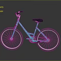 Light Blue Bicycle Featuring Black Seat Handlebars and Gray Wheels 3d model