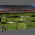 Public Facility Green Recycling Bin With Metal Body And Recycling Symbol