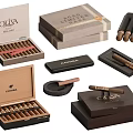 Elegant Cigar Accessories Collection With Wooden Boxes Humidor And Premium Cigars