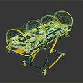 Yellow Medical Stretcher Trolley With Transparent Cover And Mobile Wheels
