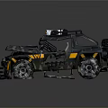 Futuristic Off Road Vehicle Featuring Black Yellow Accents And Roof Gear
