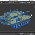 Modern Green Military Tank Featuring Long Gun Barrel Tracks Antenna and Sensors