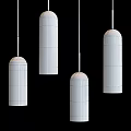 Modern Glass Pendant Lights With Transparent Cylindrical Shade And Metal Hanging Rods