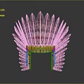 Traditional Red Feather Headdress With Decorative Beaded Band And Tribal Design Elements