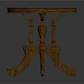 Wooden Round Side Table Featuring Carved Legs And Classic Natural Wood Grain Design