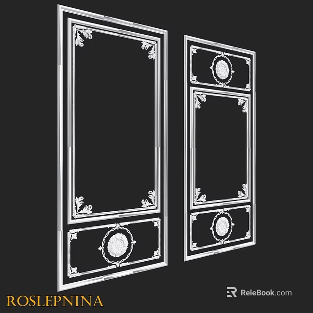 Classical Ornate Decorative Panels With Intricate Frames And Circular Motifs 3d model 
