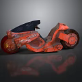 Red Citroen Motorcycle Model Featuring Black Seat And Unique Design