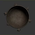 Dark Brown Decorative Iron Container With Rings And Hollow Base For Daily Life