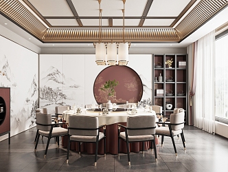 New Chinese Restaurant Room 3d model