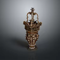 Elaborate Classical Sculpture Carving With Ornate Top Detailed Middle Section And Base