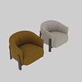 Modern Mustard Yellow Upholstered Armchair With Curved Back Pleated Details And Dark Brown Wooden Legs