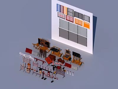 Modern barricade wire 3d model