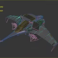 Futuristic Sci Fi Spaceship With Sleek Aerodynamic Design And Red Accents