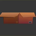 Open Orange Cardboard Box With Folded Flaps On Dark Background Shiny Surface And Empty Interior