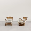 Modern Transparent Frame Leisure Chairs with Light Colored Cushions and Elegant Minimalist Style