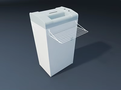 Efficient White Standing Office Appliance Shredder with Waste Paper Basket 3d model