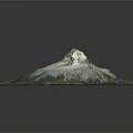 Square Shaped 3D Mountain Terrain Model With Snow Capped Peak And Detailed Slopes