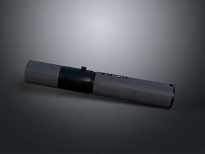 Gray And Black Cylindrical Military Weapon Barrel With Metallic Structure Design 3d model