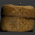 Round Woven Straw Stool With Handmade Craftsmanship And Natural Brown Woven Texture