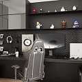 Modern e-sports room home digital product combination desktop computer tablet computer mouse keyboard headset toy hand-made blind box 3d model