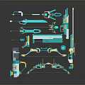 Crossbow Mechanical Crossbow Shift Bow and Arrow Shoot Far Equipment Weapons High-tech Crossbow 3d model