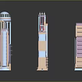 Modern Skyscraper Architecture Featuring Various Designs With Dome Spire Glass Curtain Wall And Decorative Structures