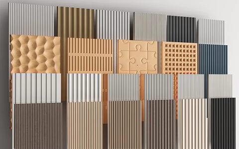 Modern wall panel background wall decorative panel 3d model