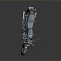 Vintage Black Motorcycle With Round Headlight Leather Seat And Metal Exhaust