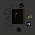 Classic Vintage Gaming Console Entertainment Device With Dual Controllers Game Cartridges And Retro Design