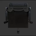 Black Leather Office Chair With Ergonomic Armrests And Swivel Wheeled Base