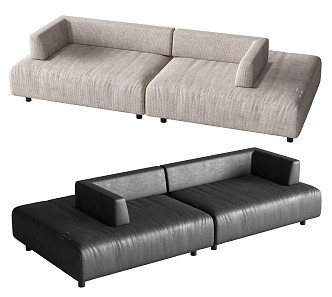 Minotti modern double sofa multi-person sofa double-sided sofa chaise longue 3d model