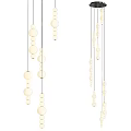 Elegant Modern Pendant Light Design With White Spherical Beads On Multiple Hanging Strings