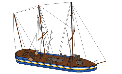 Modern Boat Sailing 3d model