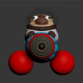 Modern game character dog toy rocket cartoon dog 3d model